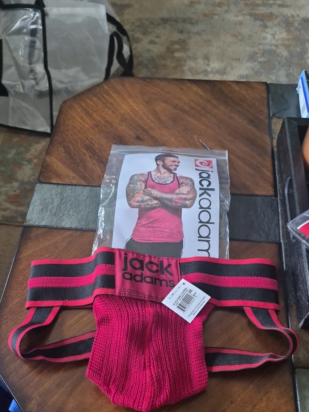 Men's Red Jack Adams Athletic Jockstrap New! Size Small
